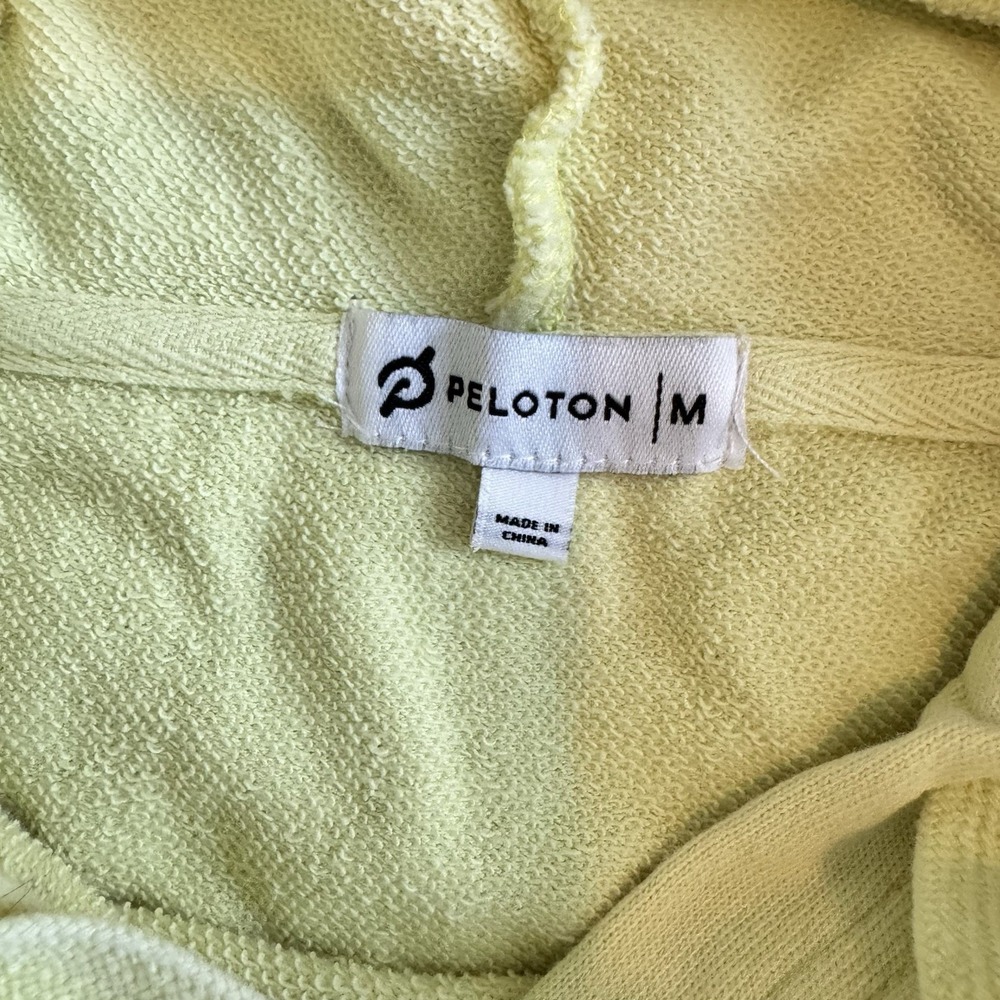 Peloton Cropped Hoodie Sweatshirt Size M Pastel Yellow Green‎ Athleisure - Picture 6 of 11